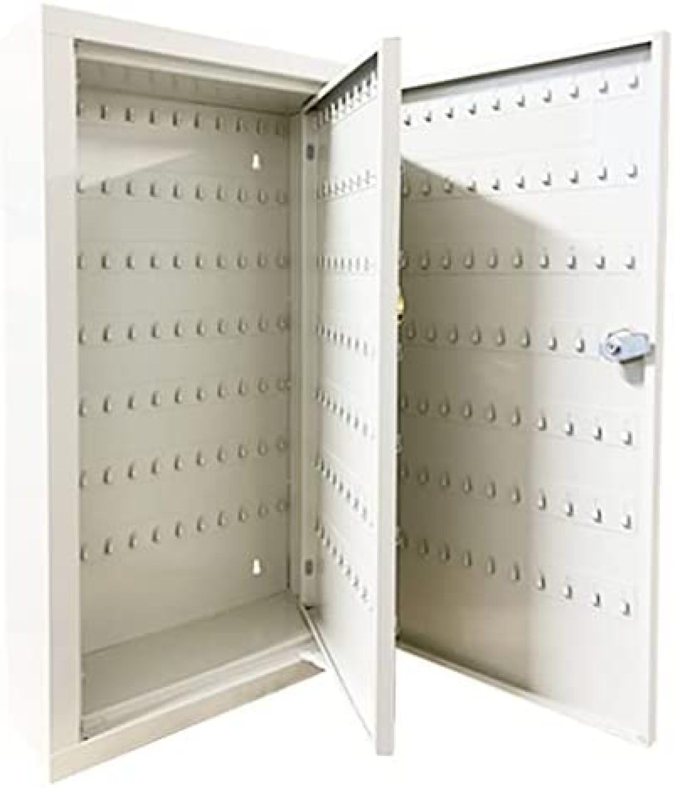 Inless - Armario de llaves de acero, con cerradura para montaje en pared, llaves para escuelas, fábricas, oficinas, color plateado