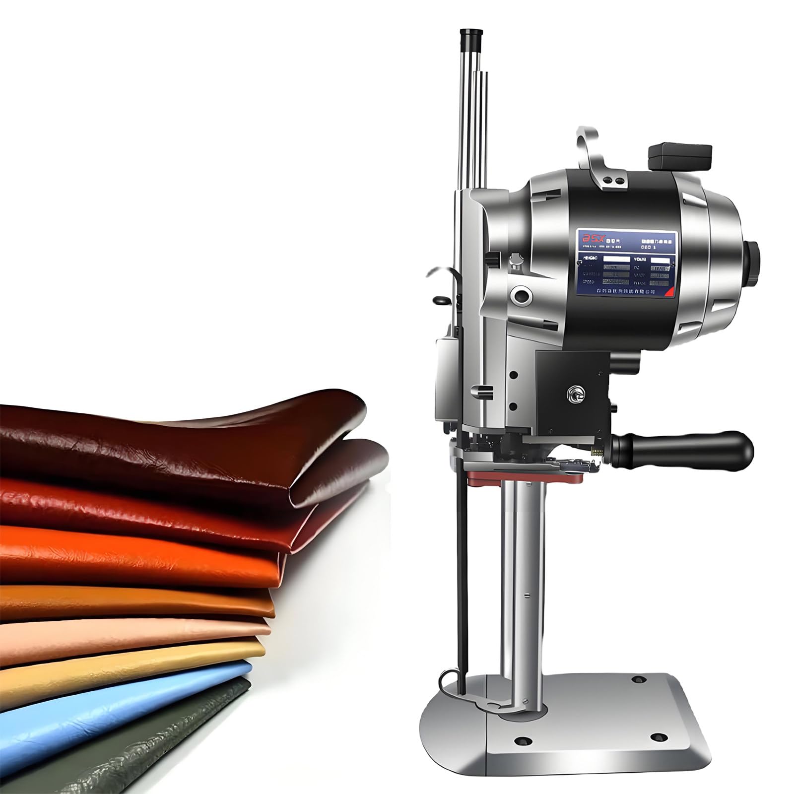Macchina da Taglio Elettrica, Taglierina per Tessuti a Lama Dritta Verticale, Forbici Elettriche con Funzione di Affilatura e Luce LED, per Tessuti,Cartone,Pelle,Tappeti No-Lights-8"
