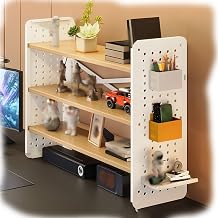 Desktop Storage Bookshelf 3-Tier, Multipurpose Open Office Bookcase, Desktop Display Organizer Rack For Computer DeskWhite,40x20x60cm