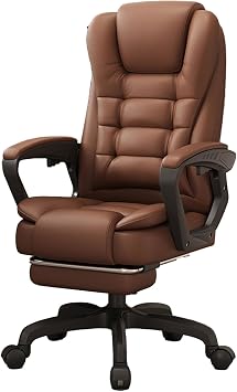 Ergonomic Executive Office Desk Chair with Flip-up Armrests and Adjustable Height,Footrest, Leather Tilt and Lumbar Support Office ChairA
