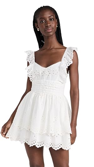 For Love & Lemons Women's Serena Sleeveless Dress, White, XXS at Amazon  Women's Clothing store
