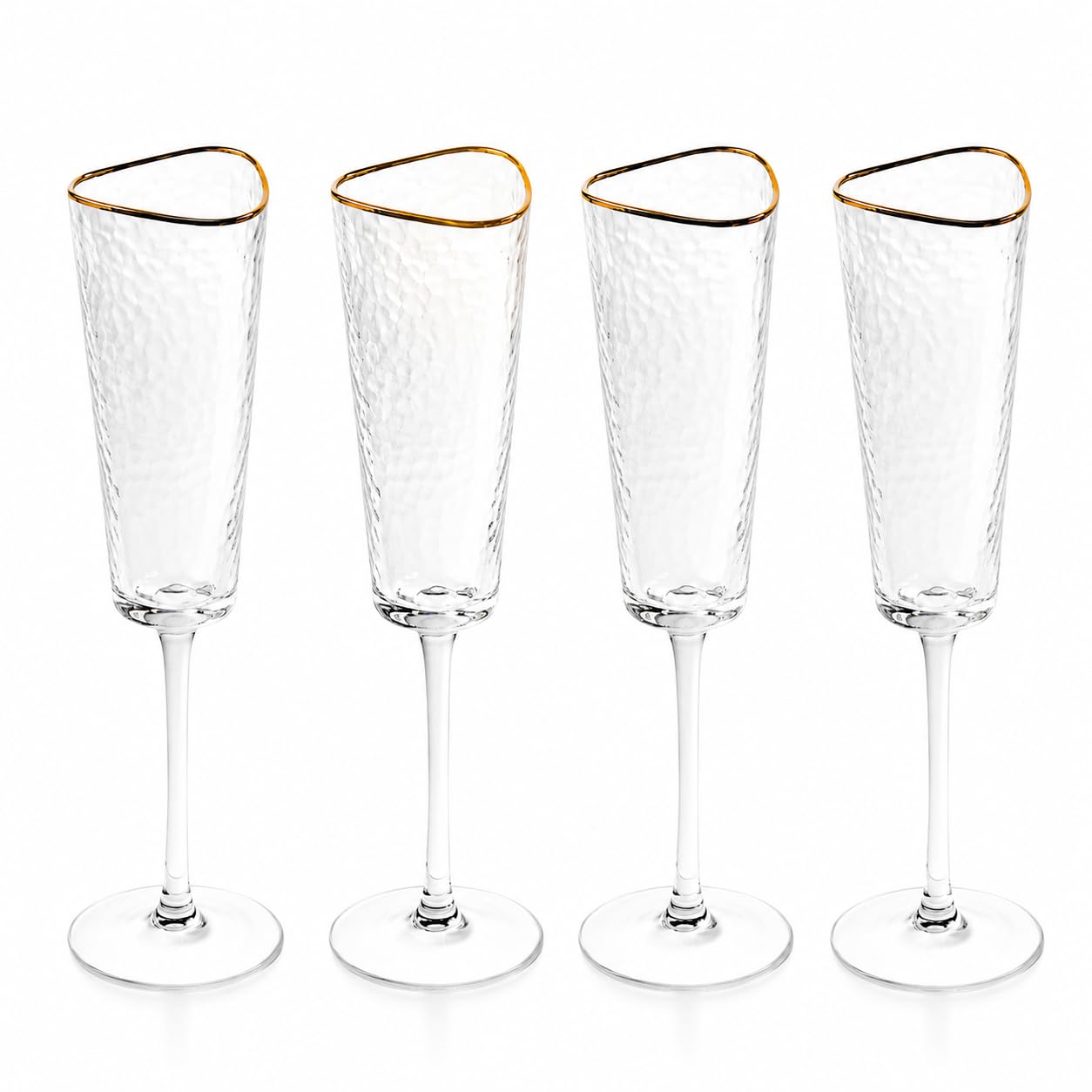 Champagne Glasses Set - 4 Elegant Flutes -10 Champagne Glasses Set - 4 Elegant Flutes -10