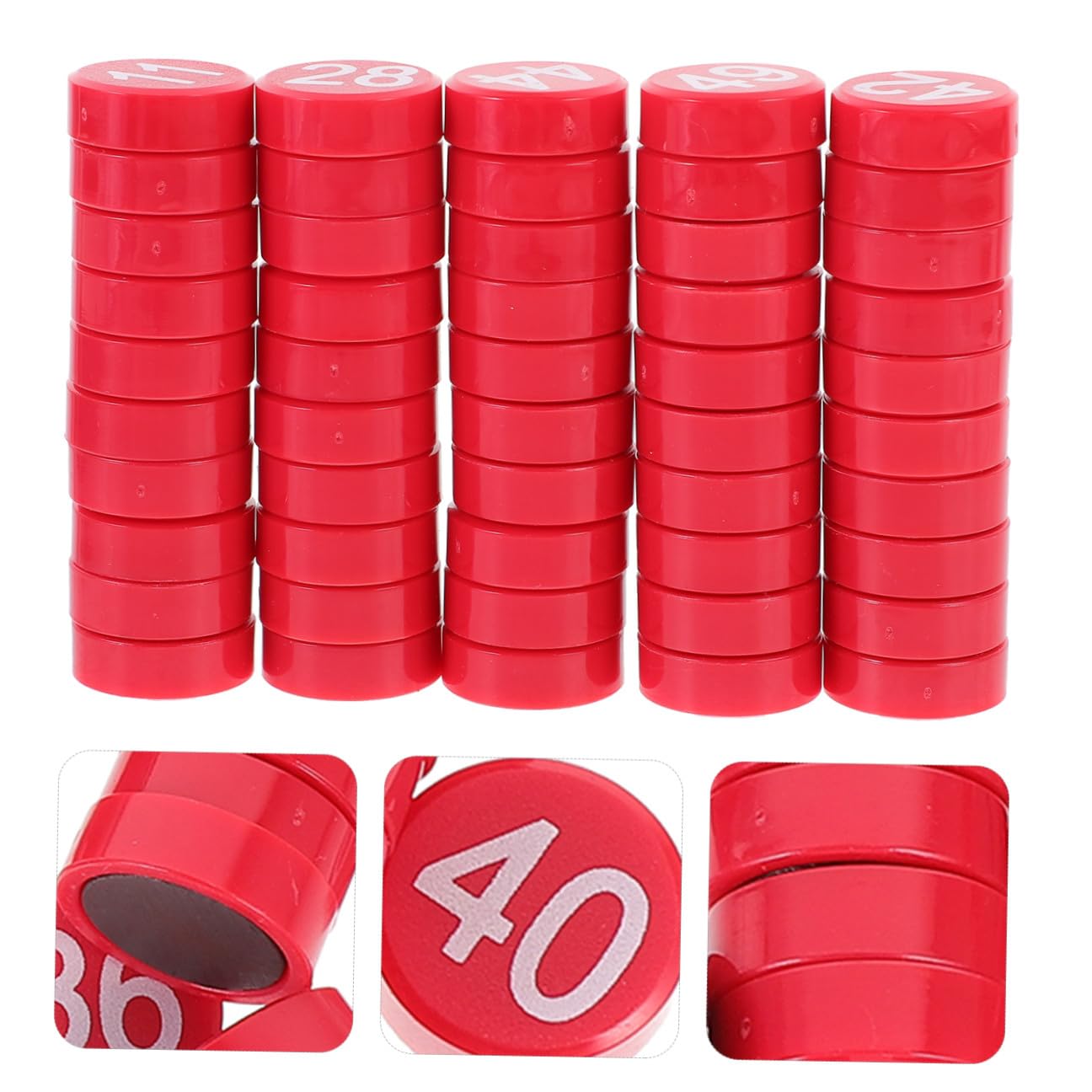 50 Stück Magnetische Zahlenaufkleber Rot für Kühlschrank