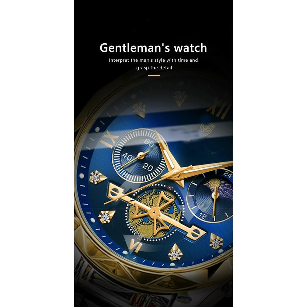 Reloj de Pulsera de Lujo ZBDZSW para Hombre, Resistente al Agua, Luminoso, cronógrafo, de Acero Inoxidable, de Cuarzo