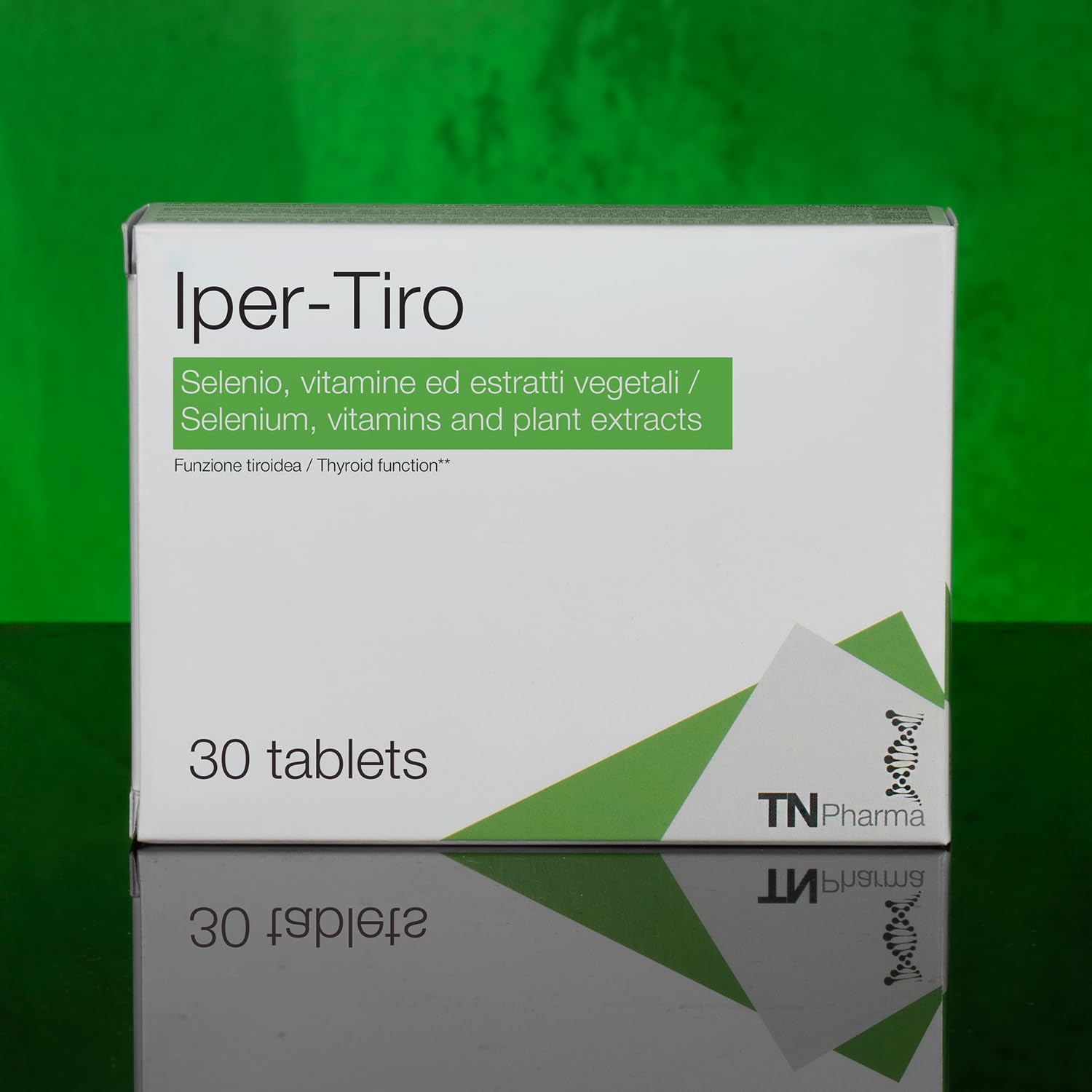 TN Pharma Iper-tiro, 30 Compresse, Integratore per Funzione Tiroidea, con Carnitina, Melissa, Marrubio, Vitamine E e C, Selenio, Senza Glutine e Lattosio, Vegan