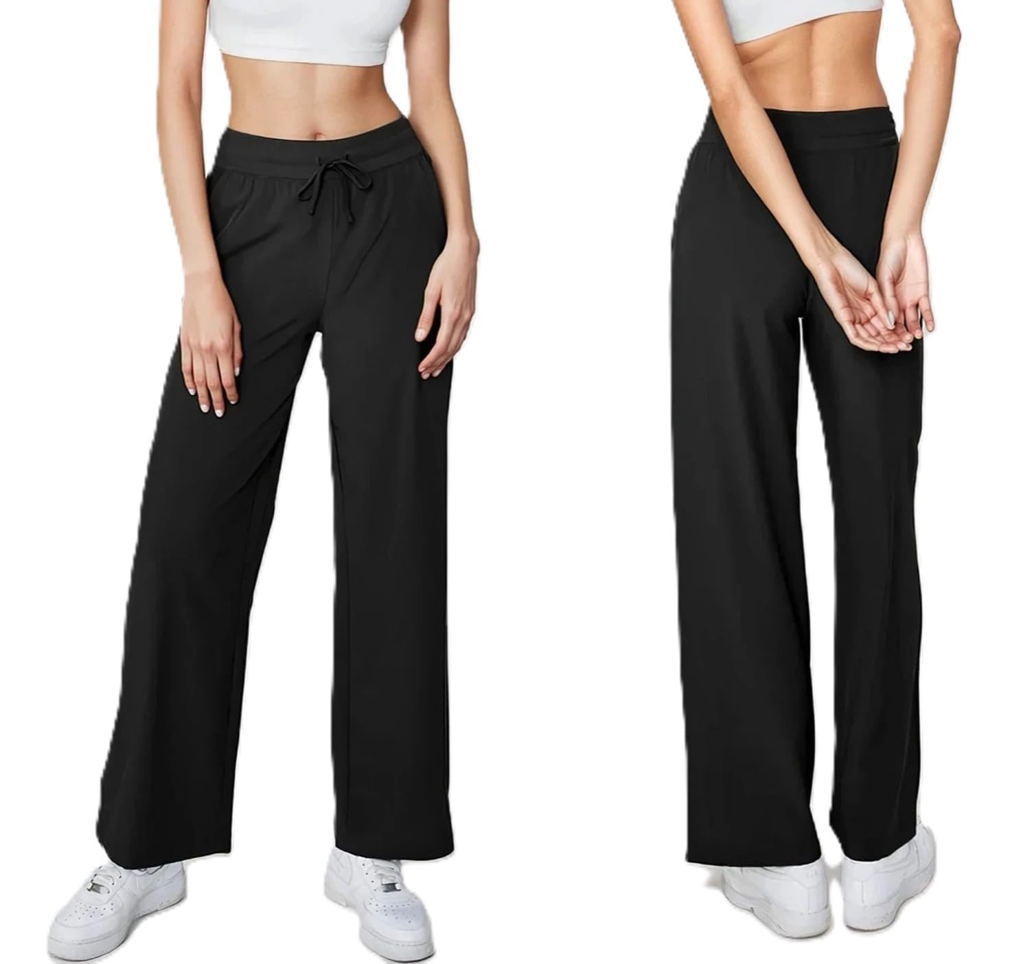Zoe Yoga Pants for Women High Waisted Workout Pants with Pockets Straight Leg Breathable Spandex Nylon Activewear for