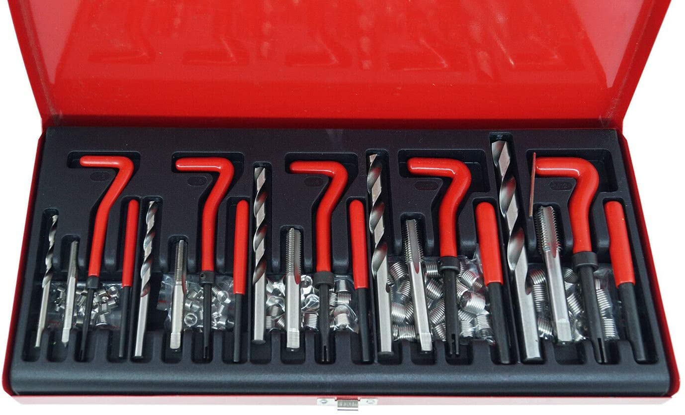 KIT RIPARAZIONE FILETTI - 131pz - ELICOIDI - RIPRISTINA FILETTATURE