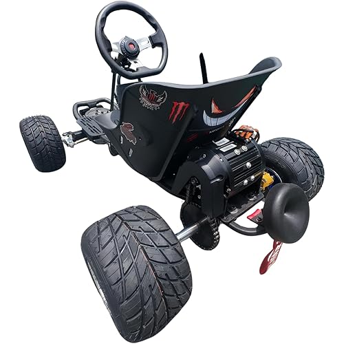 72V Electric Go Kart 25+ Mile Range 2000W Motor & RGB Lights 3-Speed + Reverse Handmade for Adults & Teens Outdoor Recreation & Backyard Trails （72V 2000W）