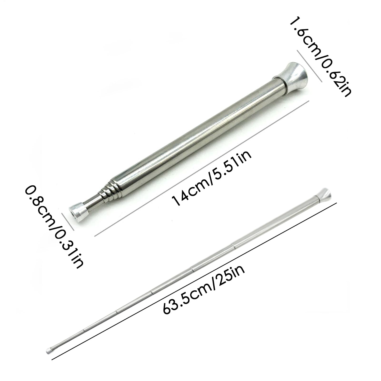 Tube de soufflage télescopique en acier inoxydable pour débuter, outil de démarrage à 6 sections, appareil de démarrage pour extérieur, tube de Tube de soufflage télescopique en acier inoxydable pour débuter, outil de démarrage à 6 sections, appareil de démarrage pour extérieur, tube de