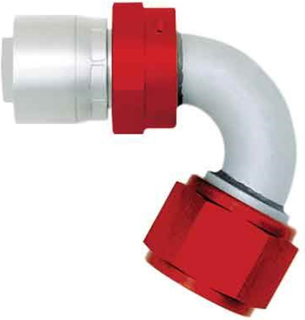 Aeroquip FBM4243 AQP Hose Fitting -08AN Hose Size 120 deg. Elbow Swivel Lightweight Red/Silver Bulk Packaged