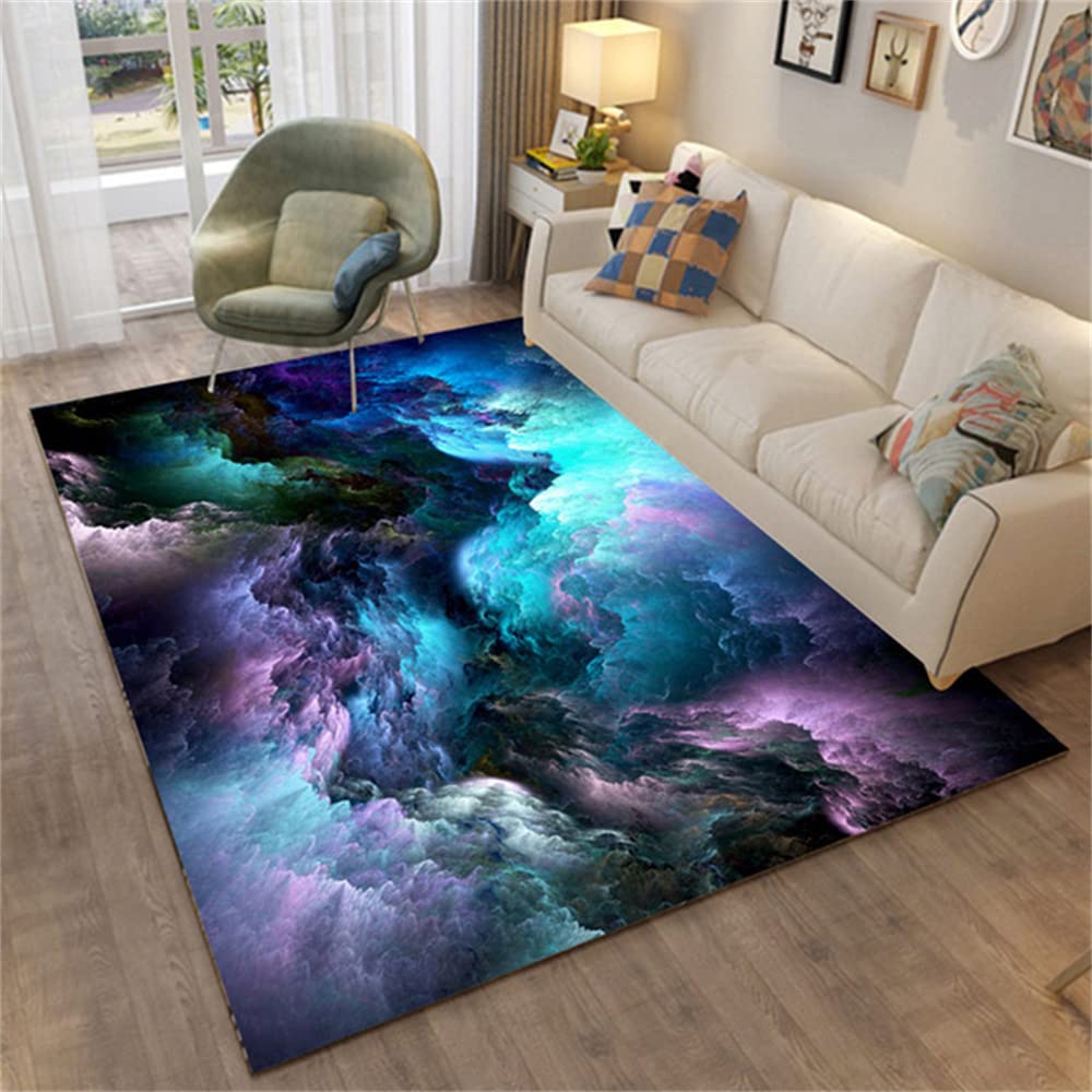 Alfombras Skull Fuego Habitacion Juvenil Chico Infantiles Niño Sin Pelo Grande/Pequeñas Alfombras Salon Mariposa Lobo Rosa Modernas Alfombras De Lavable Alfombras De Juegos (Azul,120 x 160 cm)