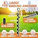 [Premium] 4 Pack Ground Anchors with Power Nut Driver Drill Bit, Ground Anchors Screw in, Swing Set Anchors, Trampoline Anchors High Wind Heavy Duty for Camping Tents, Car Ports, Swing Sets, Canopies