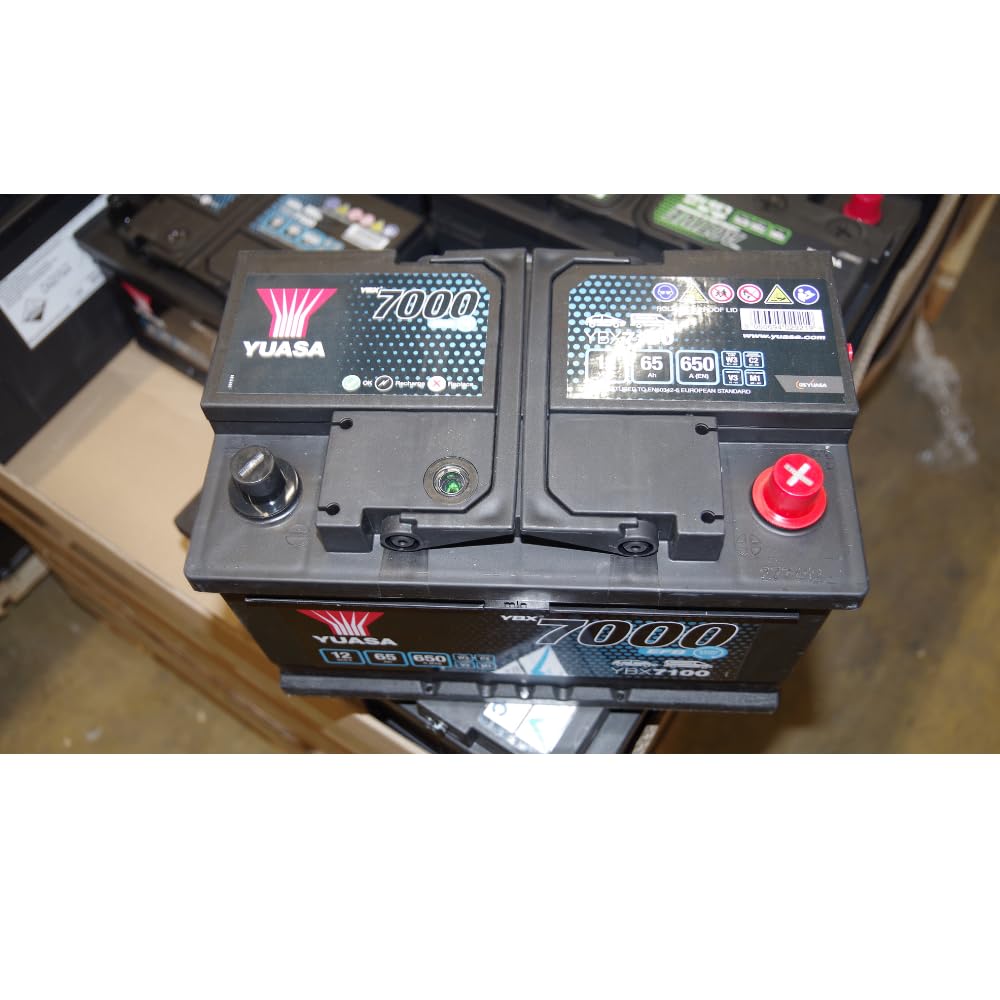 YUASA Batteria 65, Ah 650, A/EN YBX7100 L 278mm B 175mm H 175mm Compatibilità con FORD Fiesta Mk6 Hatchback JA8, JR8 FOCUS III C-Max II DXA/CB7, DXA/CEU Kuga Mk2 DM2 Fiesta Mk7 Hatchback