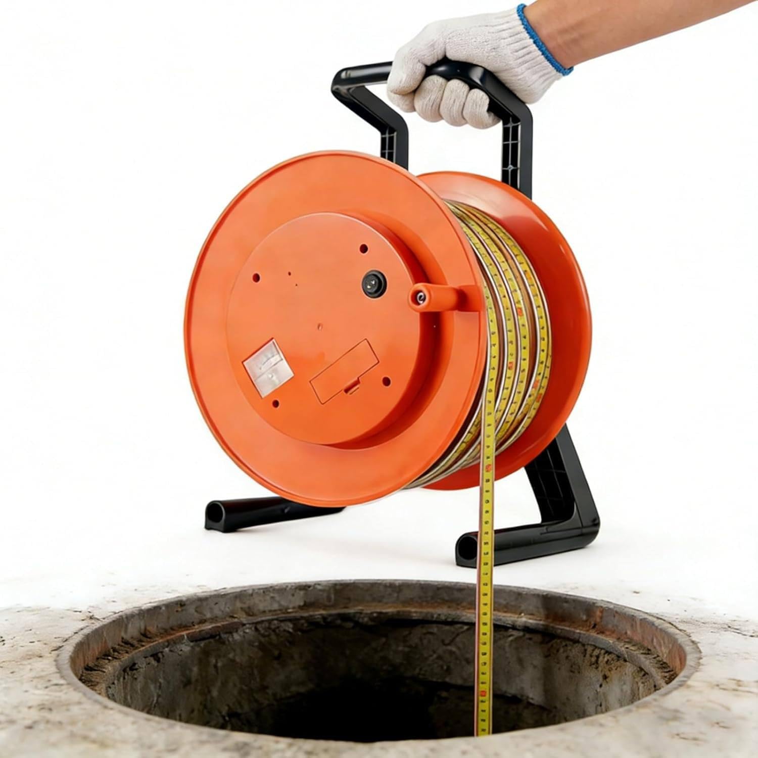 ZIXIAOS Deep Well Water Level Meter, 10m-300m Well Water Depth Meter, Groundwater Levels Measuring Instrument with Fixed Probe and Steel Tape,For Wells,Boreholes,Reservoirs and Pipes 150m