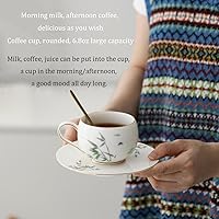 Vista 5 de Taza de cerámica, taza de té, taza de café, lindas tazas de café, juego de tazas de café, taza de capuchino, taza de té y platillo, calcomanía