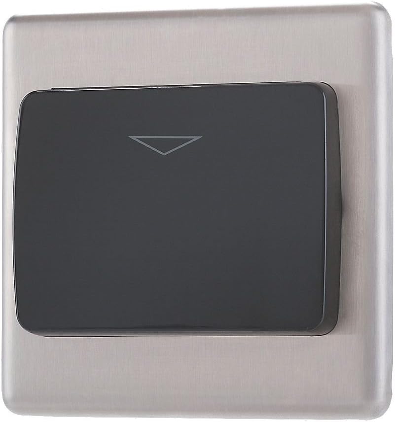 LAP Raised Rounded Key Card Switch Brushed Stainless Steel