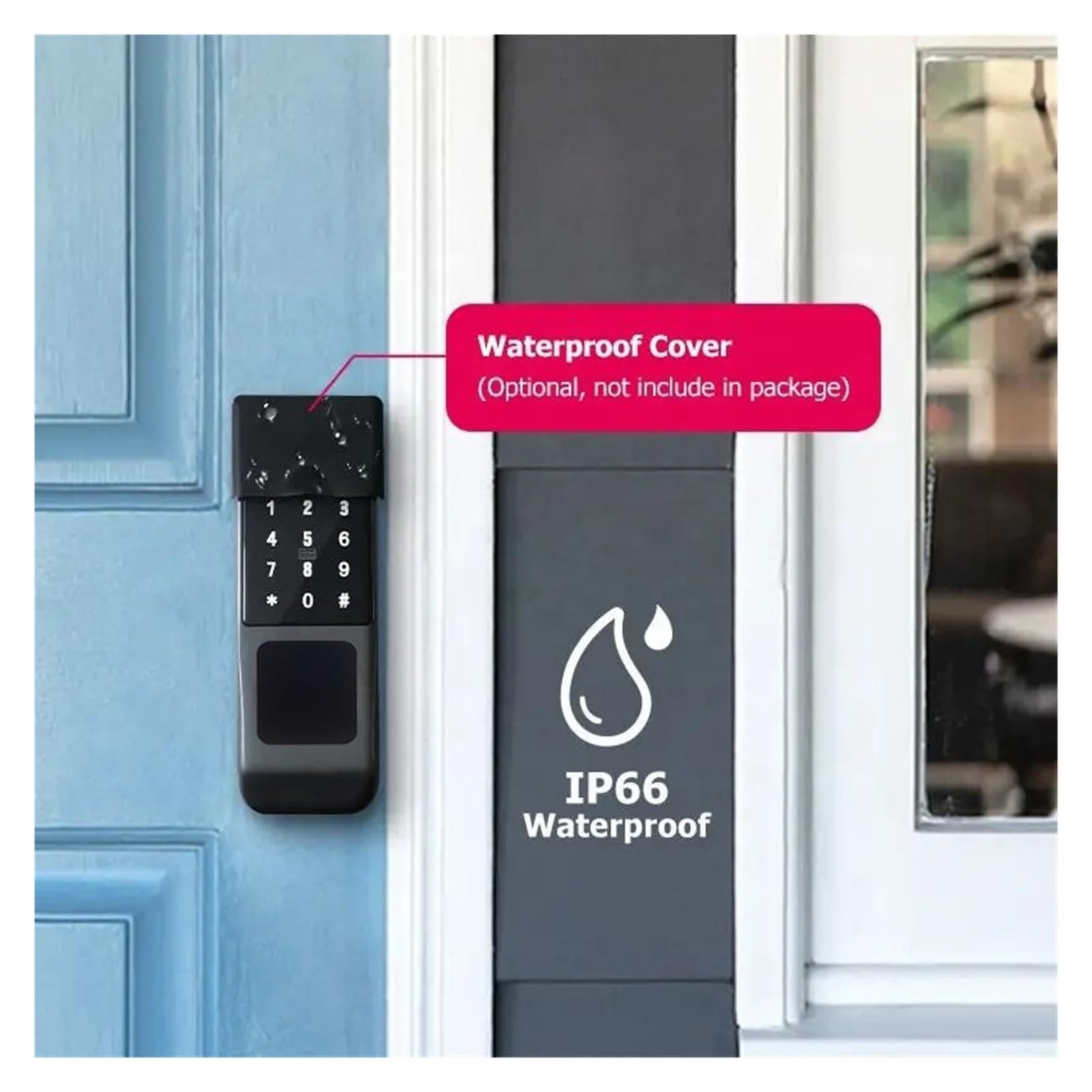 Cerradura de puerta inteligente con huella dactilar, impermeable, digital, electrónica, aluminio, código llave,Seguridad mejorada