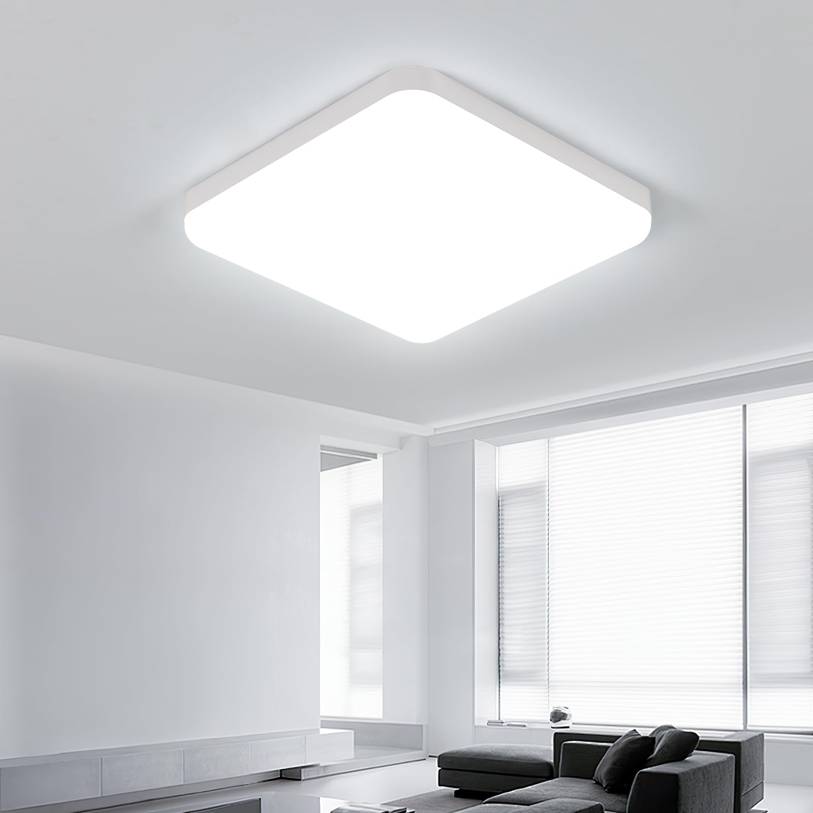 Comely LED Ceiling Light 25 cm, 32 W Cool White, IP54 Waterproof, Square, Flat LED Ceiling Light for Bathroom, Kitchen, Balcony, Hallway, Bedroom — image 1