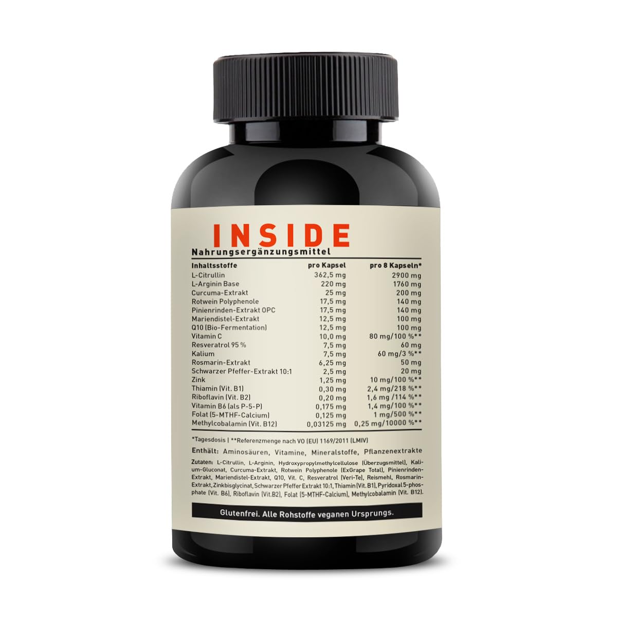 ZEST'VITAL Arginin 4.0 | L-Arginin Base, Citrullin | 240 Kapseln