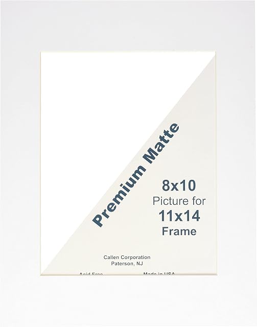 HC1114-11000 Single Hand Cut Photo Mat with Bevel Edge, 11-Inch x 14-Inch, White/White Core