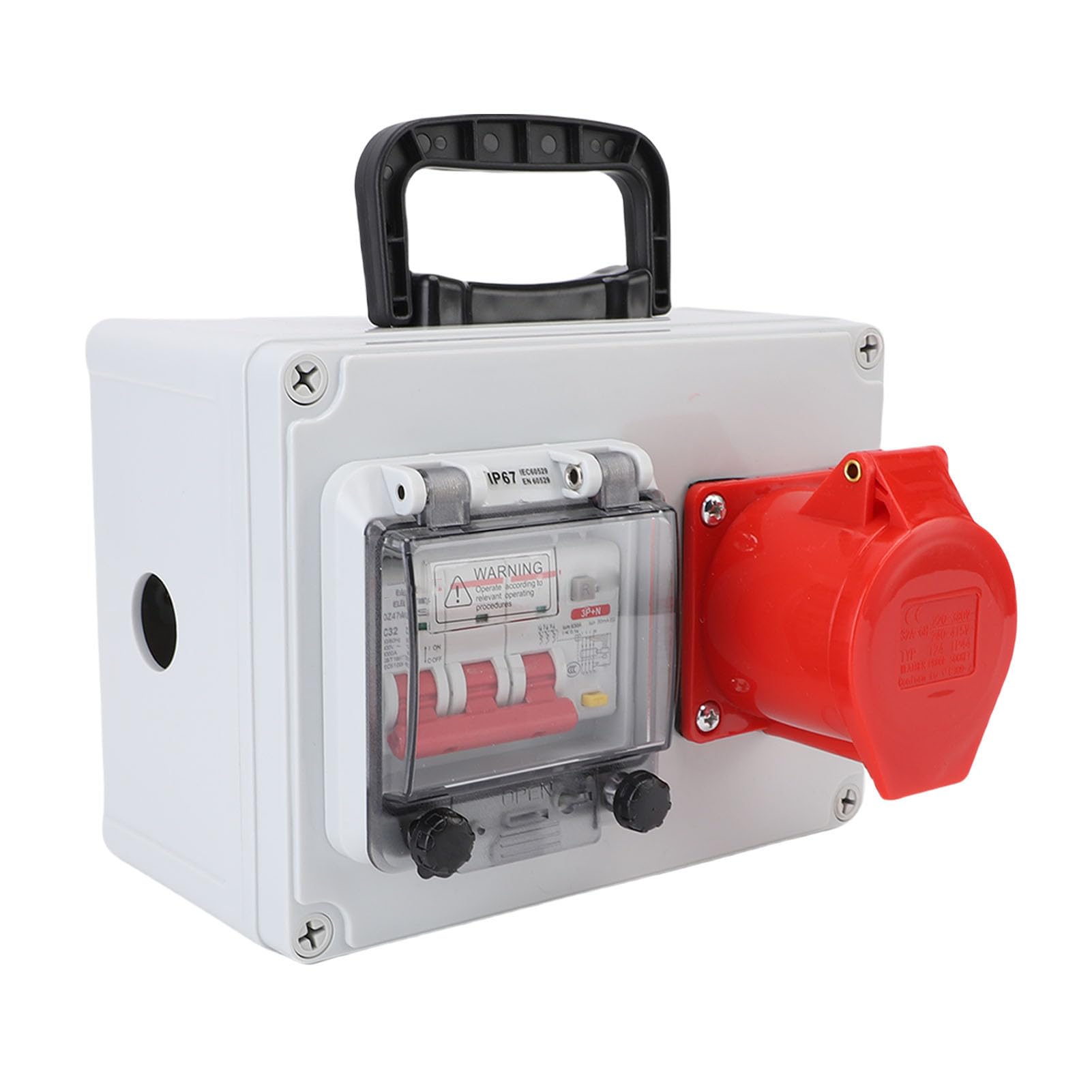 LiebeWH Scatola per Prese Elettriche Portatile Industriale Resistente Agli Urti per Officine da Cantiere 200x150x100mm Adatta per Generatori di Distribuzione di Energia Solare