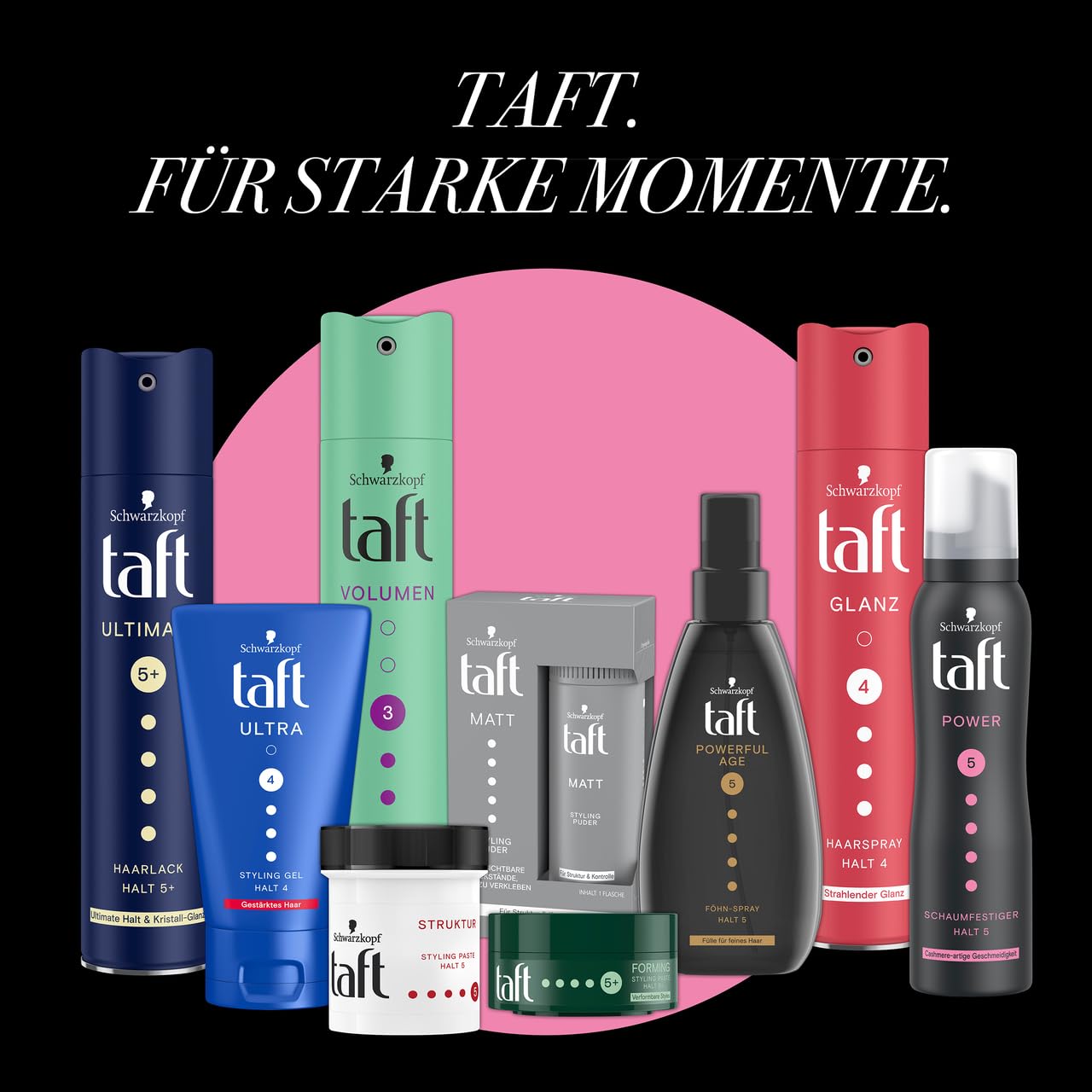 Schwarzkopf TAFT Power Cashmere - Espuma fijadora (6 x 150 ml), grado de sujeción 5, espuma para cabello seco y dañado, mousse para el cabello con suavidad cachemira, fórmula vegana