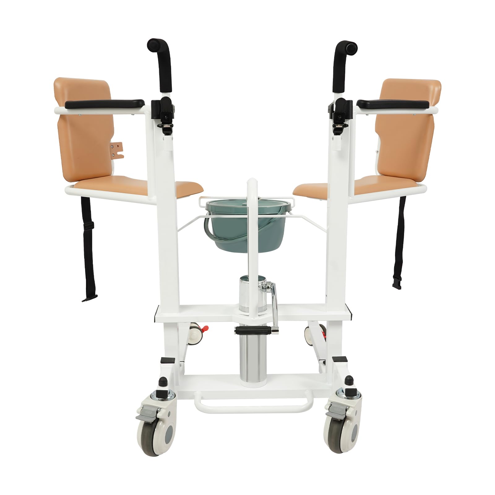 Silla elevadora hidráulica para personas mayores, asiento dividido a 180°, ancho del asiento: 42 cm, hasta 100 kg, capacidad de carga, altura ajustable y plegable, silla de inodoro multifunción con