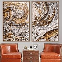 2 Piece Framed Canvas Wall Art Organic Fluids Canvas Prints Home Artwork Decoration for Living Room,Bedroom - 16