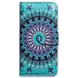 Bfun Packing Bcov Green Mandala Design Wallet Leather Cover Case For iPhone 6 Plus/6S Plus
