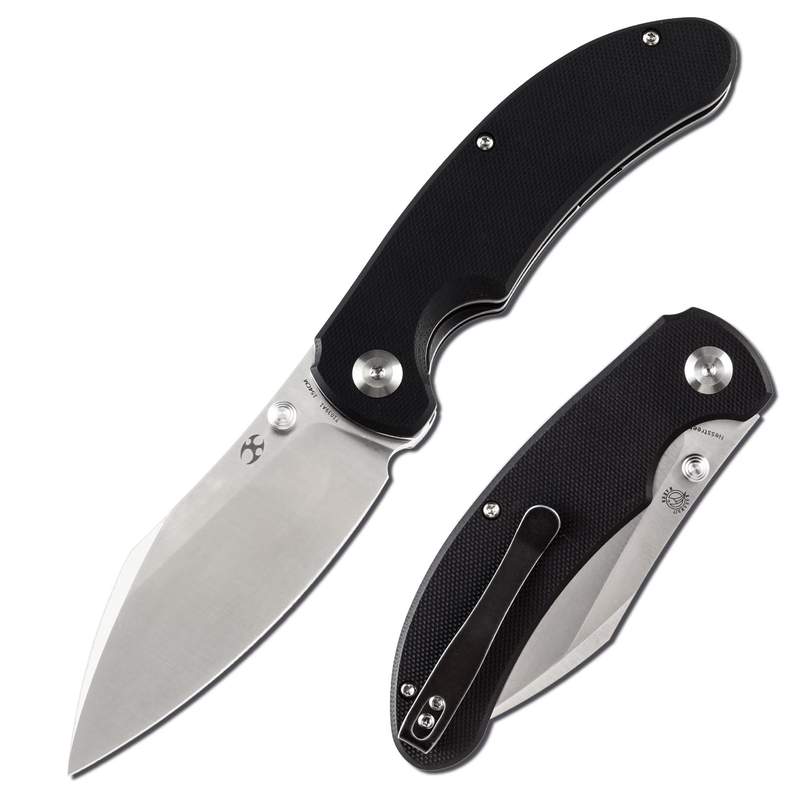 Kansept Nesstreet Pocket Folding Knife - 3.58'' 154CM Material with Black G10 Handle - Everyday Carry EDC & Camping - T1039A1