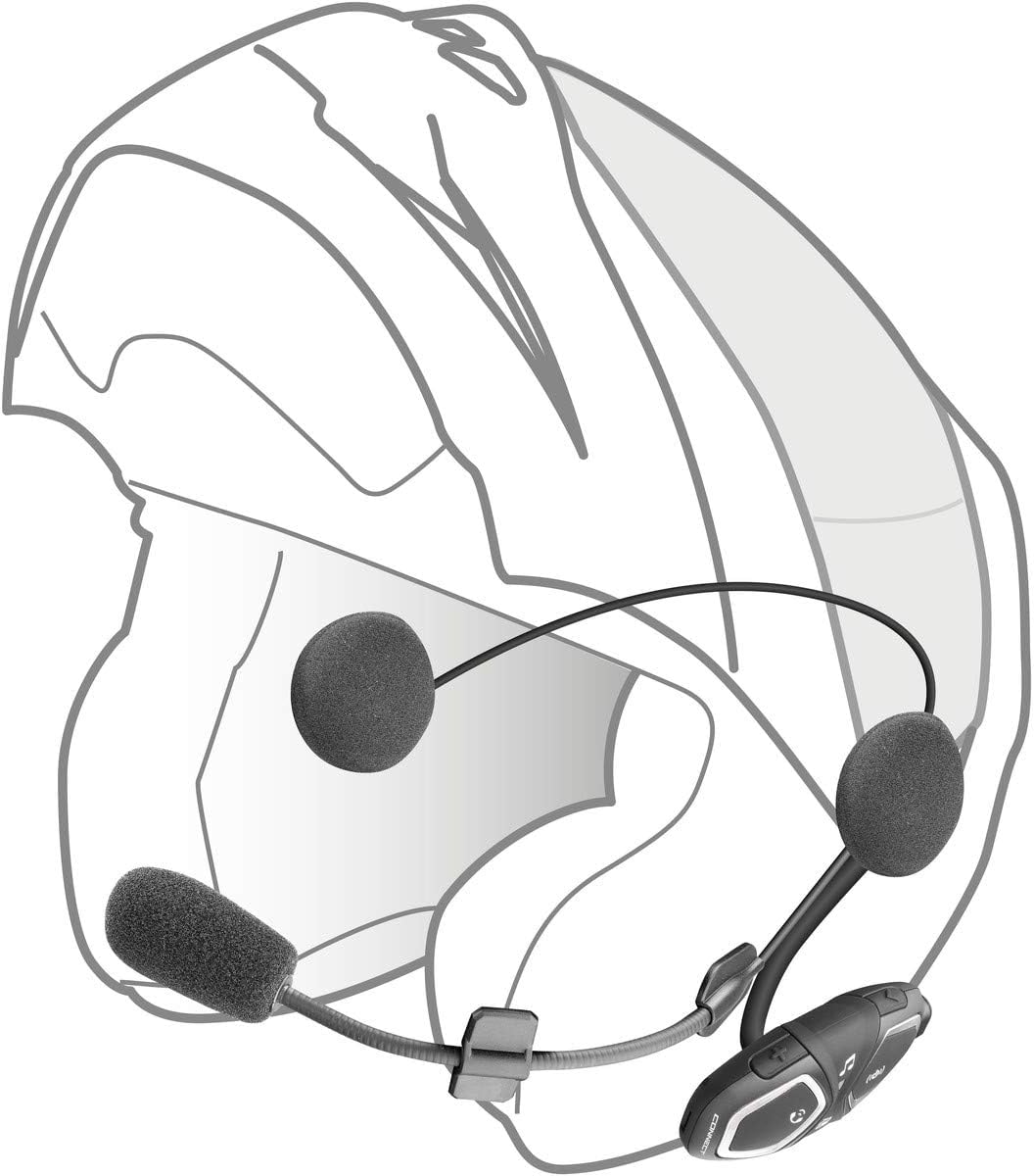 INTERPHONE Connect HD - Interfono per casco da moto, stereo, alta fedeltà, 40 mm, pilota, distanza 300 m, autonomia 12 ore, radio, GPS, TFT, impermeabile IPX67