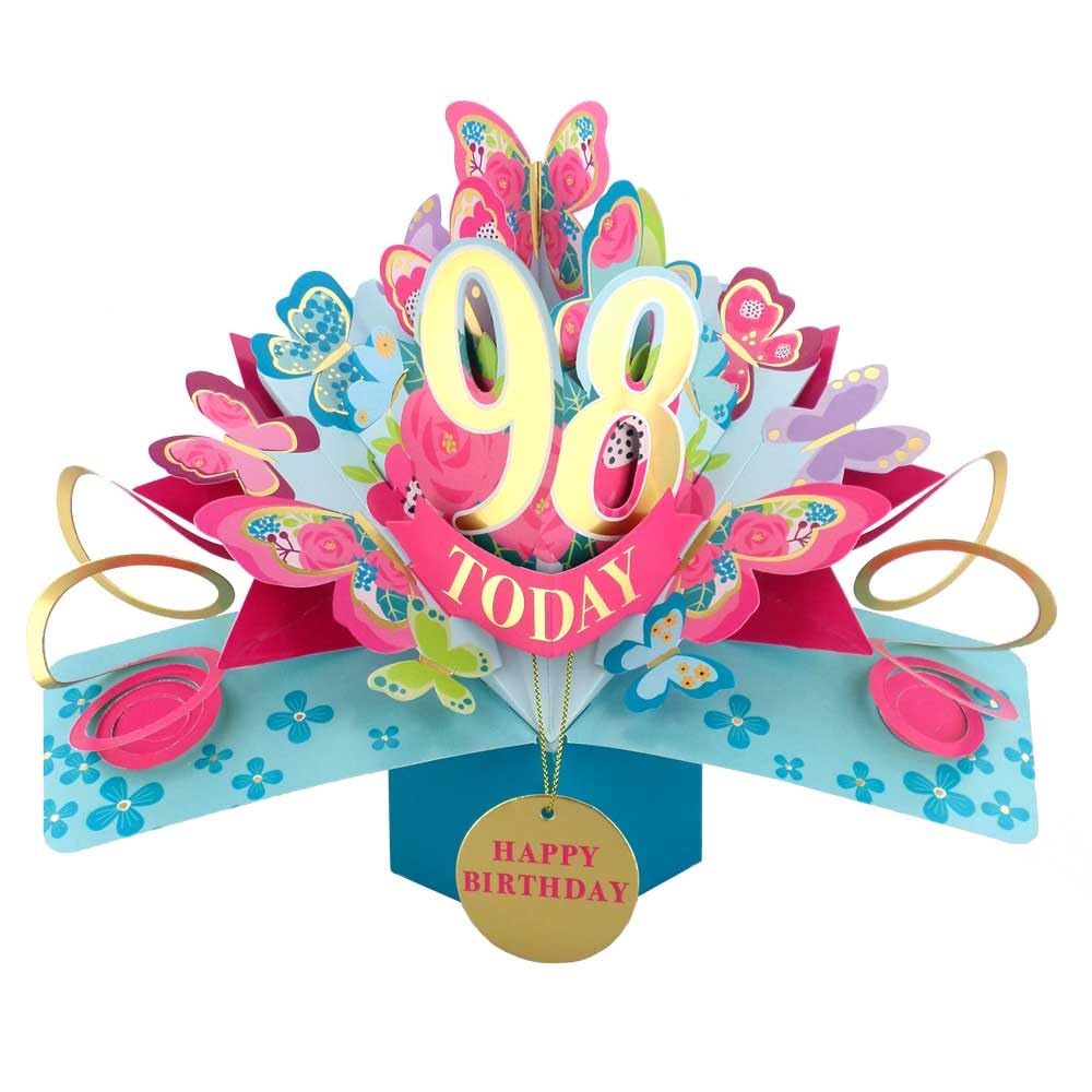 98 Today Happy 98th Birthday Pop-Up Greeting Card Love Kate's Pop Up Cards Her Design POP236MC98 โ image 1