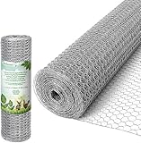ATERIAL & GRÖSSE: Verzinkter Drahtgeflecht,0,5 x 25 m, 0,7 mm Geflecht, 13 mm Sechskantloch-Maschenrolle. Geflügelzaun zur Bekämpfung von Kleintieren in einem privaten Hinterhof, auf dem Balkon im Hinterhof des Hauses, in einem Garten oder auf einem Bauernhofgrundstück;Wildzaun,Umzäunungsmaterial für einen Hühnerstall, einen Kaninchen-Zaunstall, einen Katzenschutz,um Raubtiere von Nagetieren fernzuhalten und Haustiere von Apfelplantagen, Gemüsegärten und Blumenbeeten fernzuhalten.