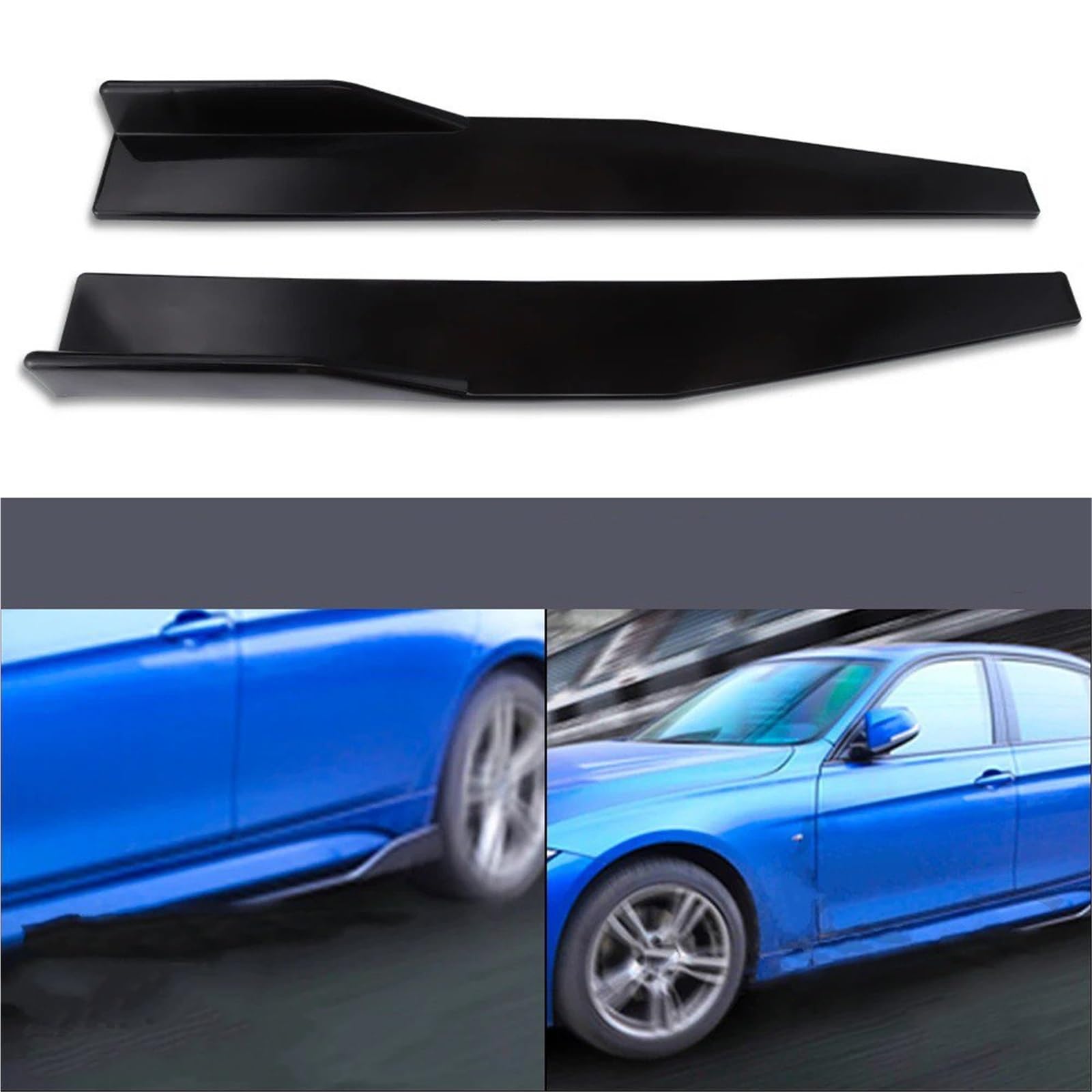 Jupes Latérales pour BMW pour X1 F48 2016-2022 1 Paire D'extensions De Bas Caisse 75 cm avec Protection Anti-Rayures