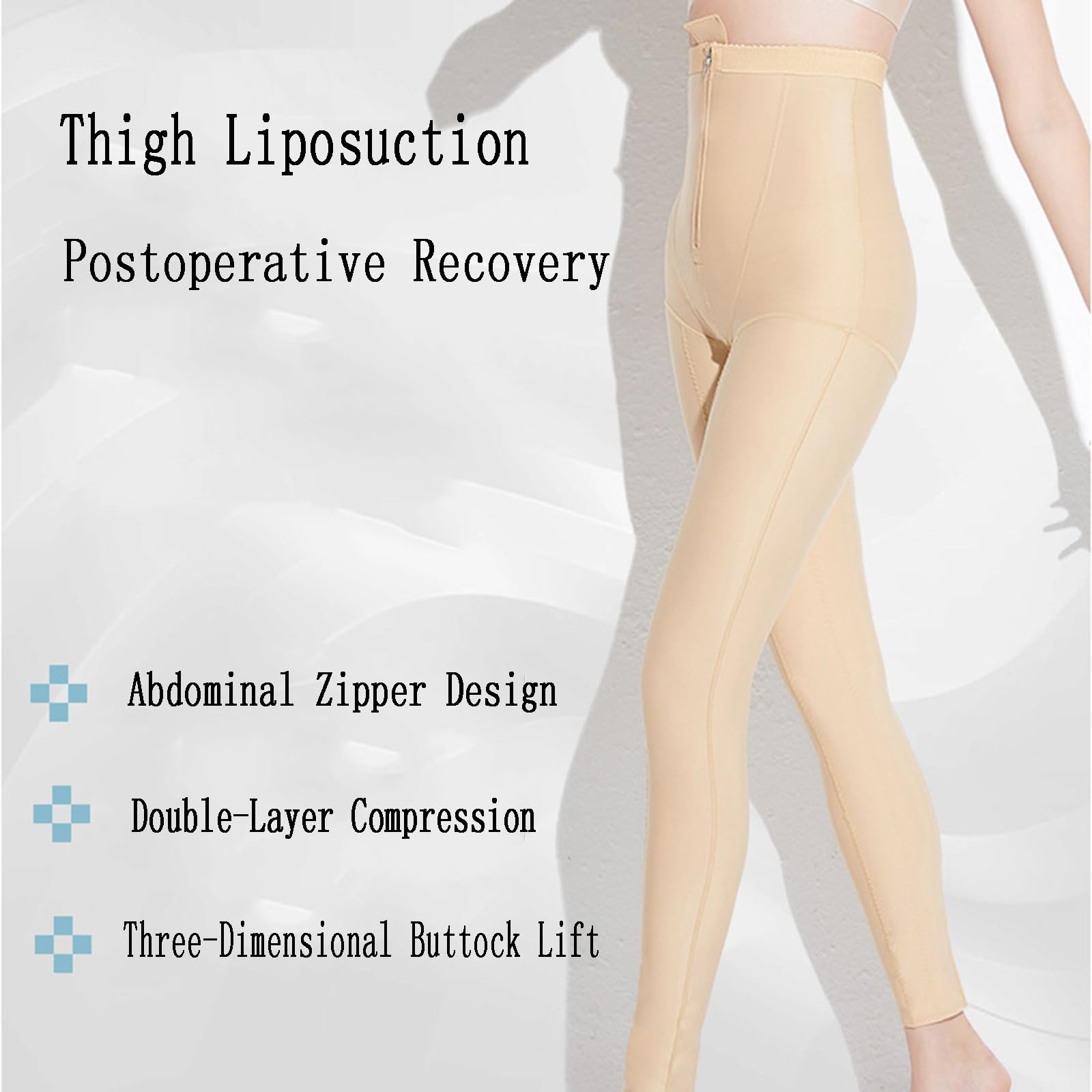 Shapewear Postopératoire, Fermeture à Glissière Abdominale, D'entrejambe De Levage Hanche