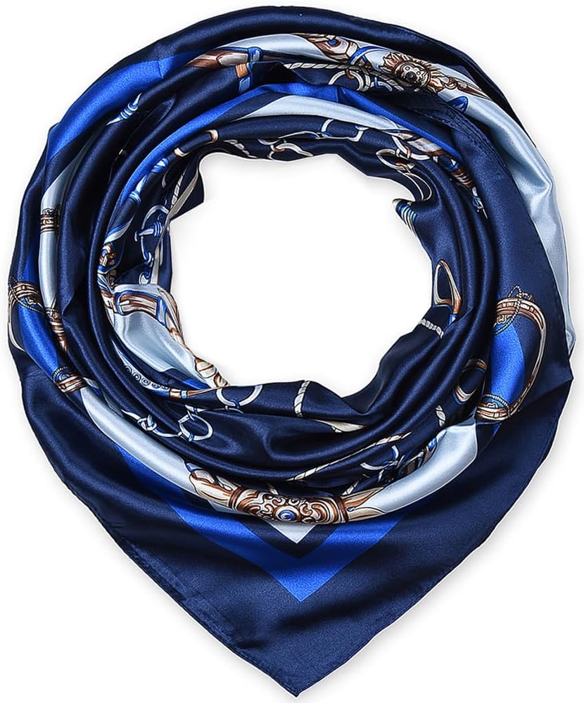 35x35 Large Square Satin Hair Scarf for Women – Silk-Feel Head Wrap, Night Protection, Fashion Bandana & Headscarf