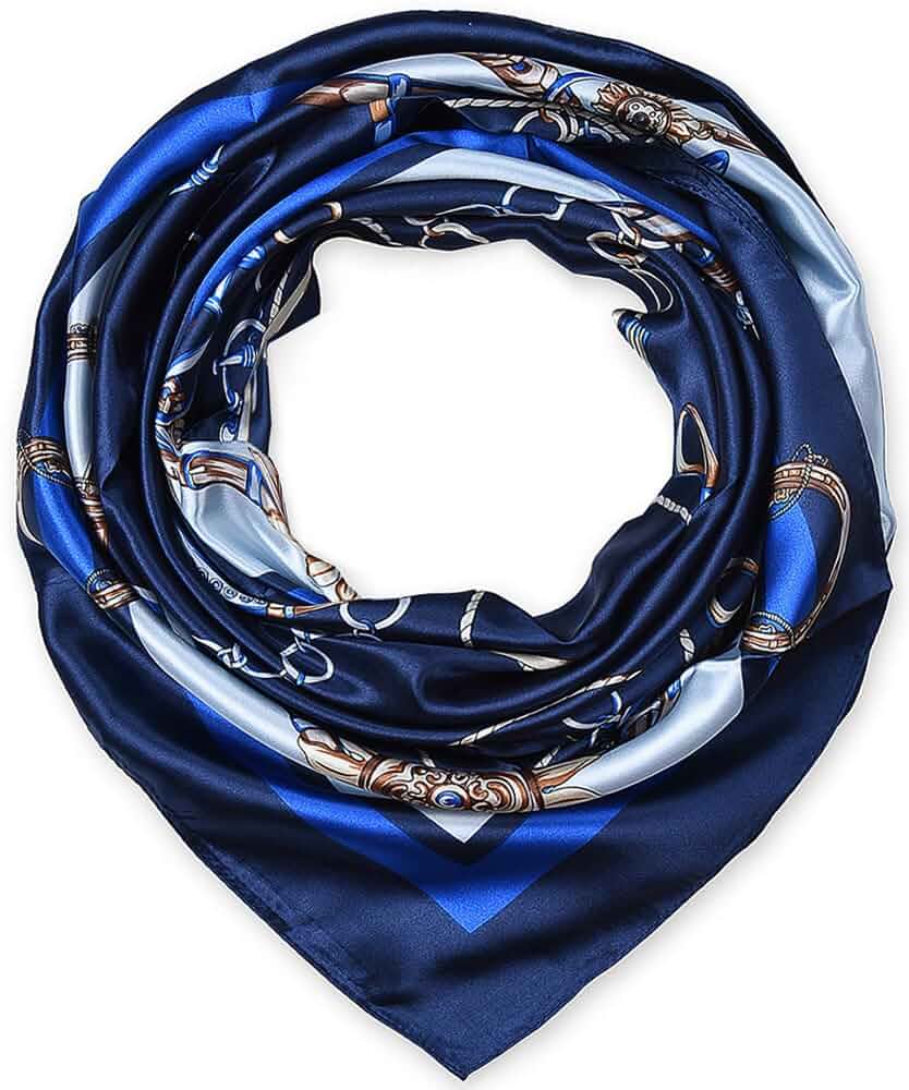 corciova 35 x 35 Satin Square Scarf for Women, Silk-Feel Hair Wrap, Large Bandana, Neck Wrap, Headscarf & Fashion Accessory