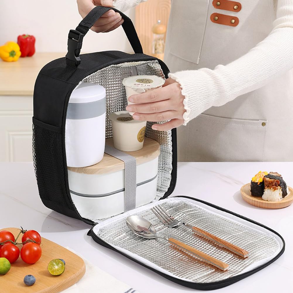 Sac à Déjeuner Isotherme Carré Croselyu - Portable, Mignon, Bandoulière - Taille M, Jaune Clair
