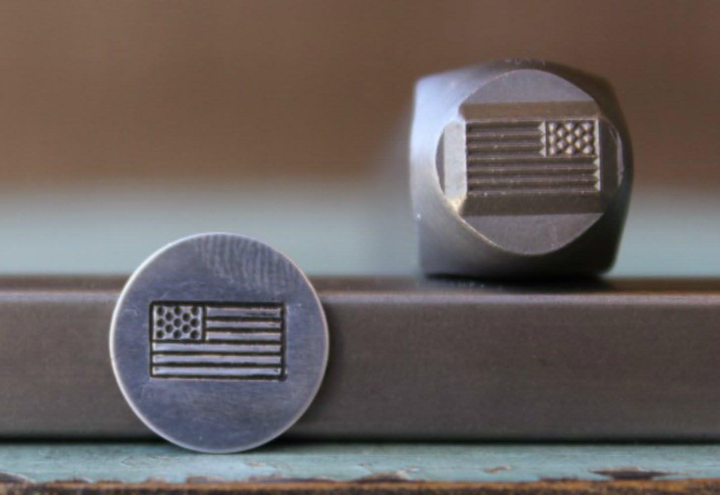 8mm American Flag Metal Punch Design Jewelry Stamp