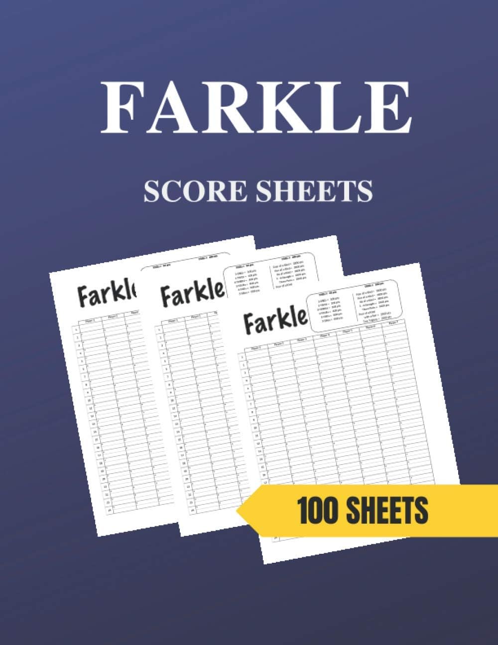 Farkle Score Sheets: Farkle Score Keeping Cards, Farkle Scorecards - 8.5x11 Inch Large Pads