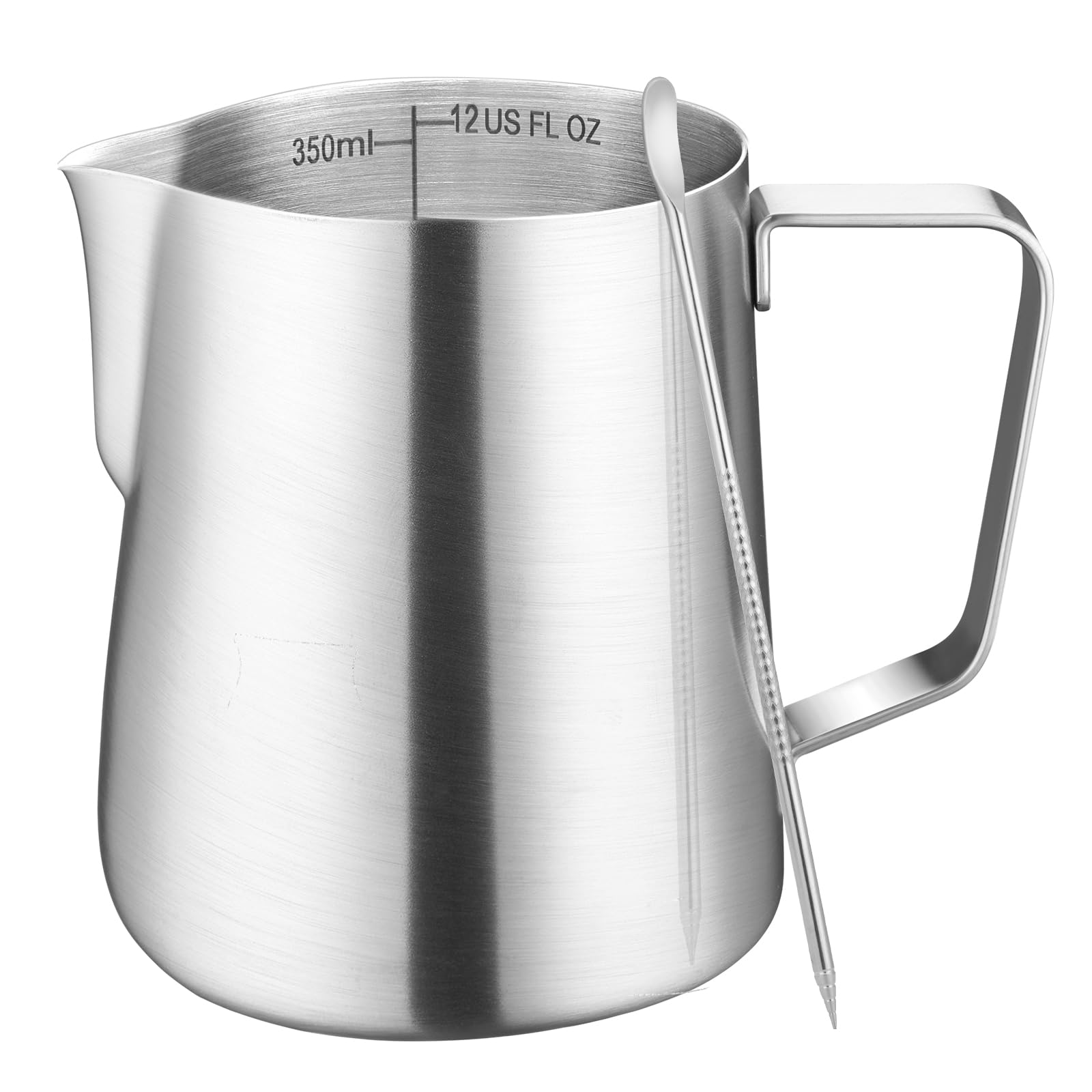 Amrules Milk Frothing Pitcher 12oz Frother Cup Barista Tools, Frosted