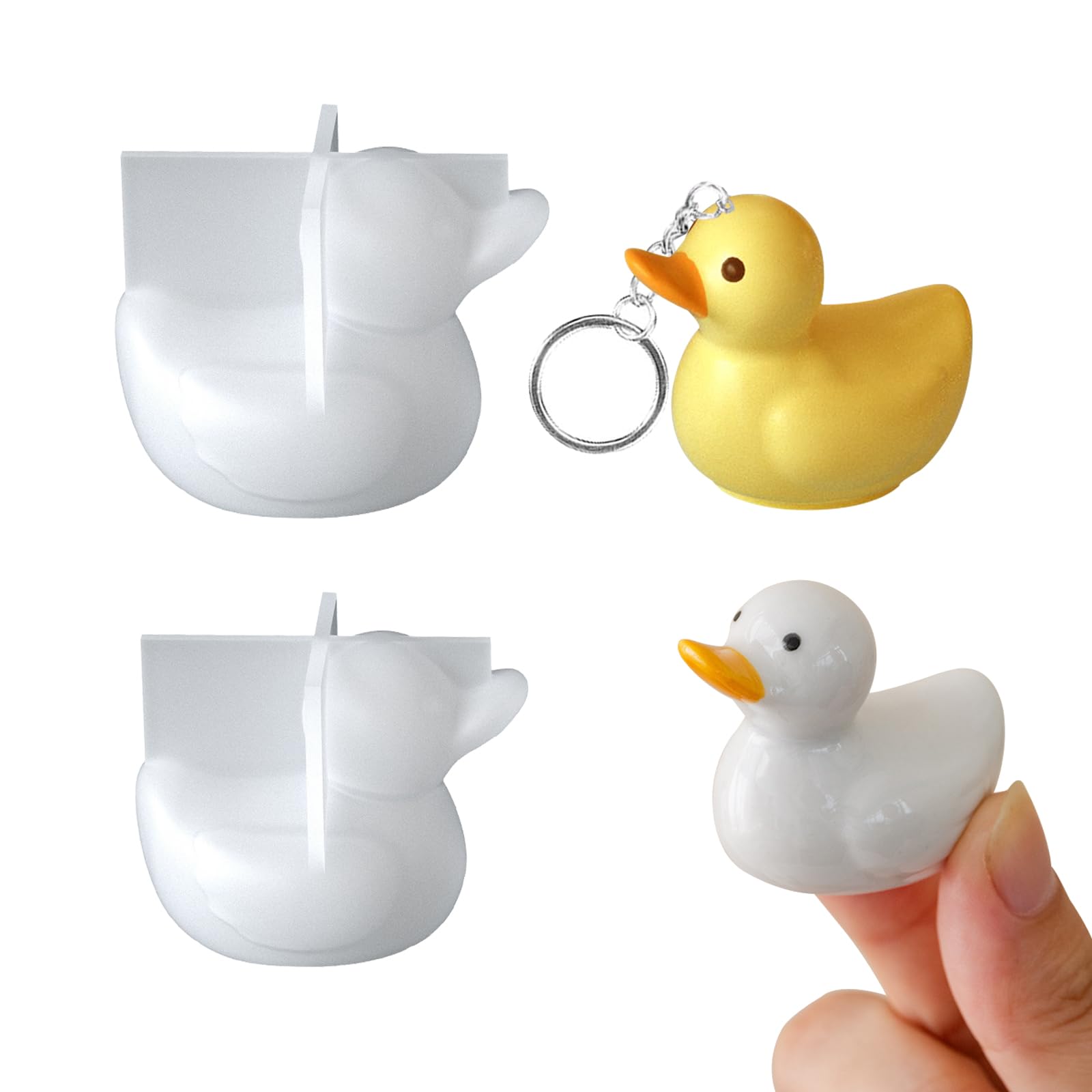 Moule résine canard 3D (lot de 2) pour bougie et savon