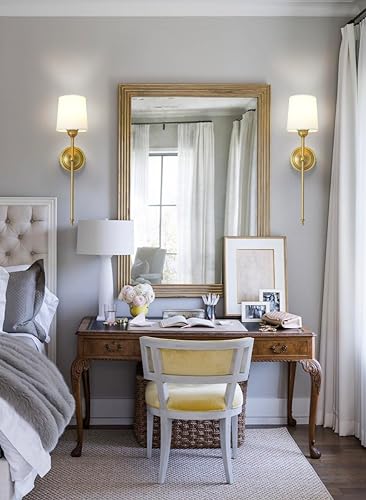 Miniatura 7 de HEQIQEH Lámpara de pared rústica vintage a pilas con control remoto, embudo acampanado, pantalla de tela de lino, regulable, para mesita de noche,