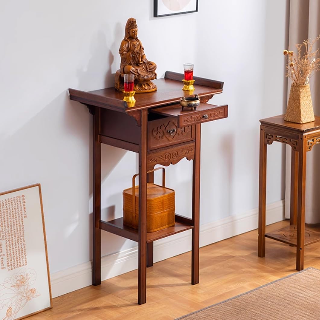 Mesa de Altar China de peral: ordene su buda y quemador de incienso sin desorden