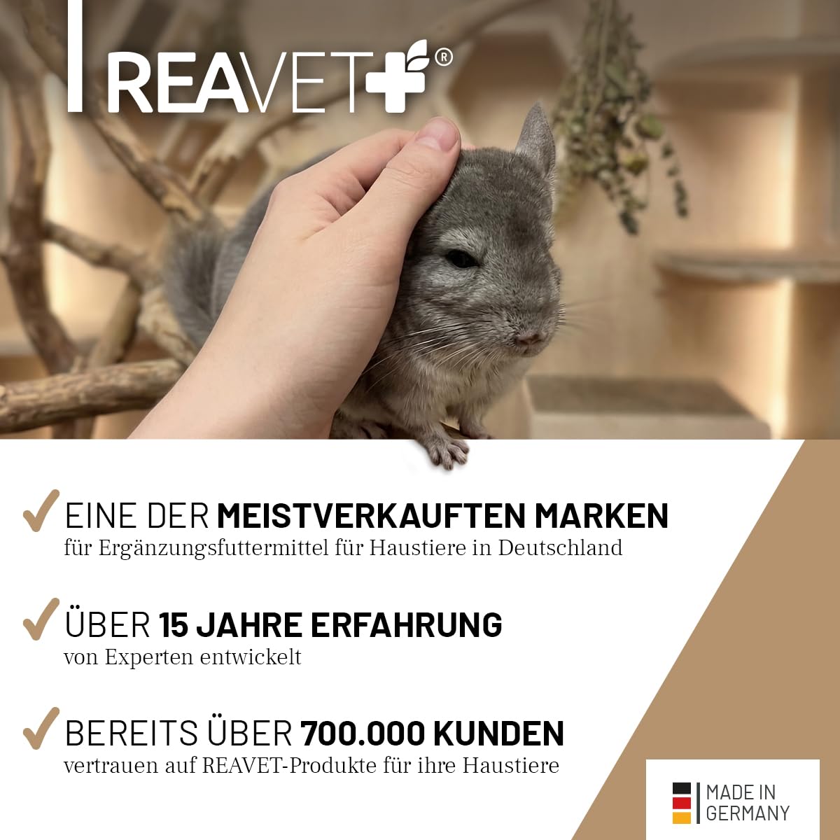 ReaVET Natur Nagerfutter 10 L – Kaninchenfutter, Meerschweinchenfutter auch für Hamster & Mäuse I Artgerecht mit Gemüseflocken, Kräutern, Getreide & Luzerne I Ohne künstliche Zusätze