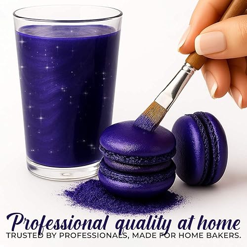 Miniatura 3 de Purpurina comestible a granel (0.71 oz) para cócteles, polvo comestible de brillo morado prémium para decoraciones de pasteles, purpurina comestible