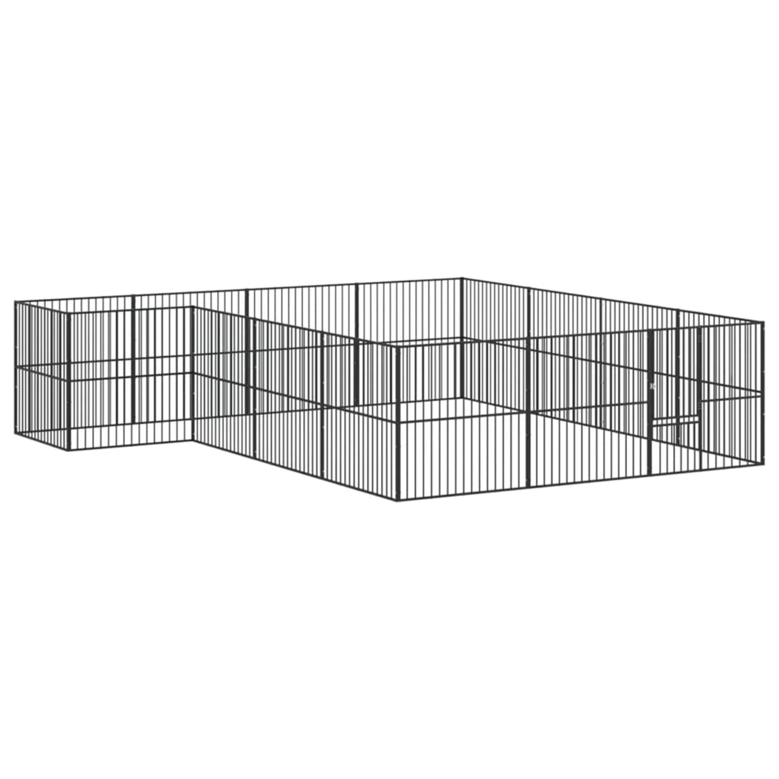 Homgoday Box per cani 16 pannelli in acciaio zincato nero, per esterni e interni, cuccia per cuccioli di animali domestici, rifugio per animali domestici e forniture per animali domestici