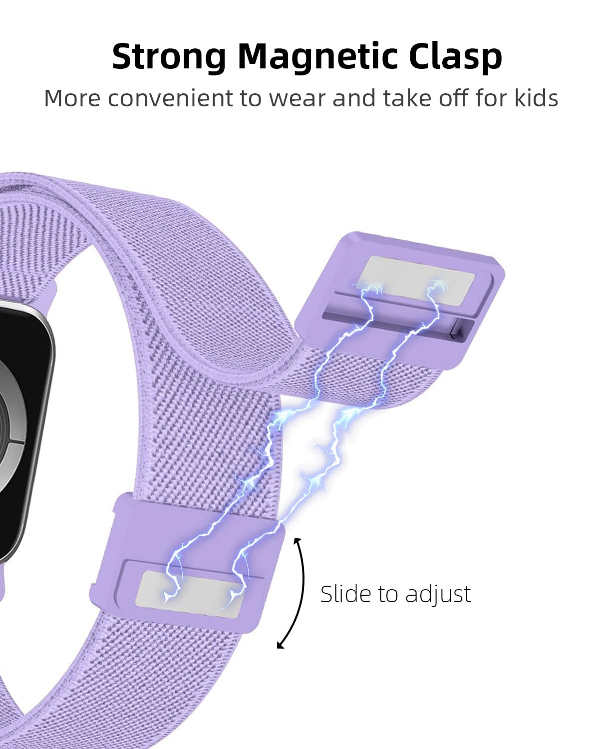 Juego de 2 correas de nailon extensible compatibles con Apple Watch para niños, 38 mm, 40 mm, 41 mm, 42 mm, 44 mm, 45 mm, 46 mm con hebilla fácil de poner