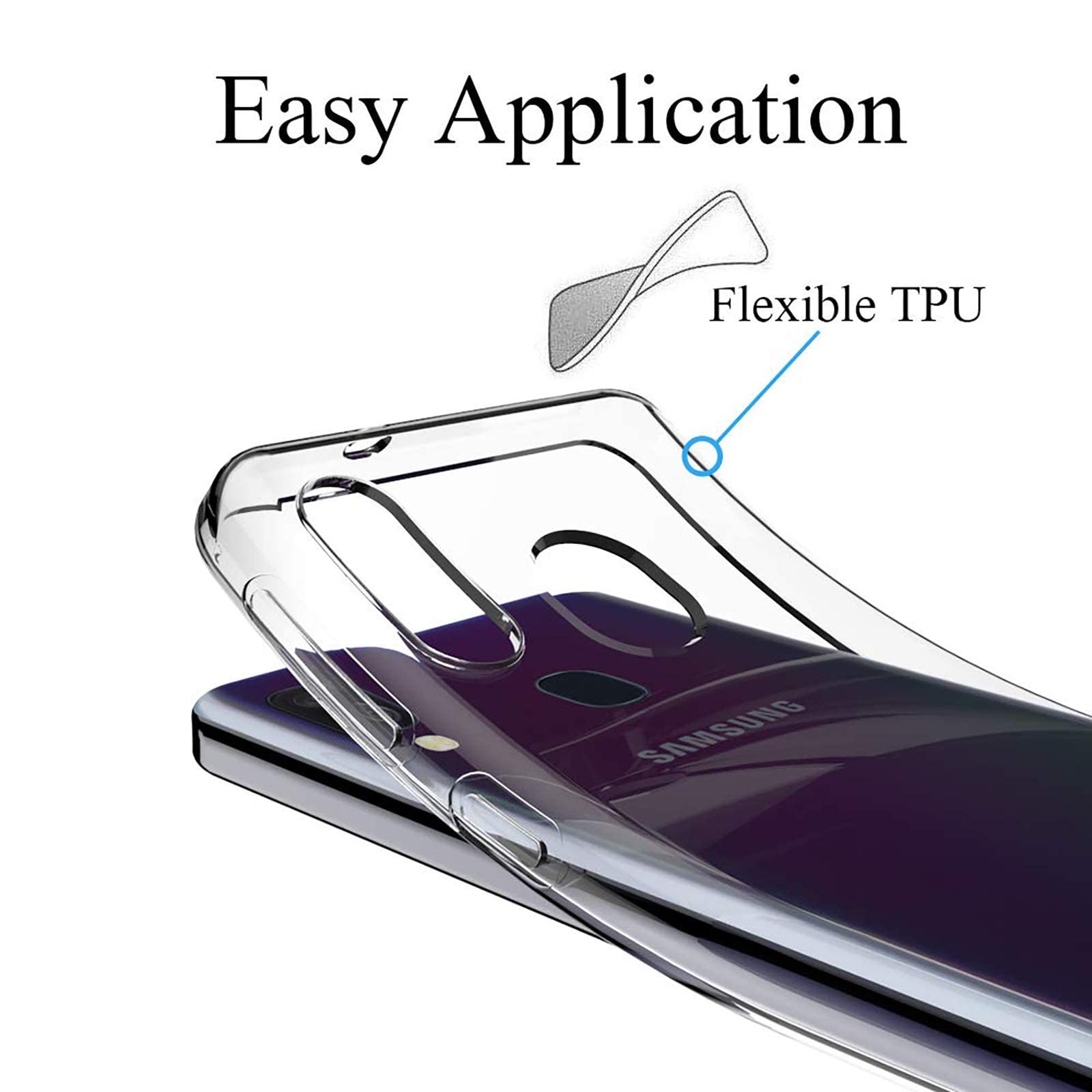 NEW'C Funda para Samsung Galaxy A40, Anti-Choques y Anti-Arañazos, Silicona TPU, HD Clara