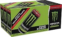 Vista 3 de Monster Energy Zero Sugar Strawberry Shot, verde, original, bebida energética sin azúcar, 16 onzas (paquete de 15)